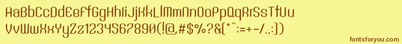SntAnouvongRegular-fontti – ruskeat fontit keltaisella taustalla