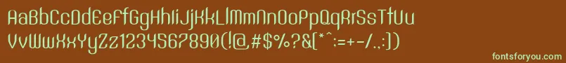SntAnouvongRegular Font – Green Fonts on Brown Background