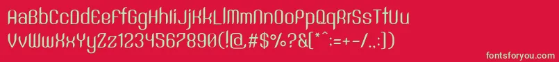フォントSntAnouvongRegular – 赤い背景に緑の文字