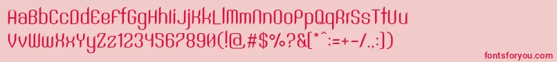 SntAnouvongRegular Font – Red Fonts on Pink Background