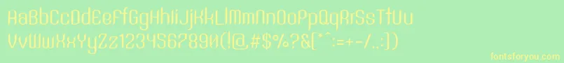 SntAnouvongRegular Font – Yellow Fonts on Green Background