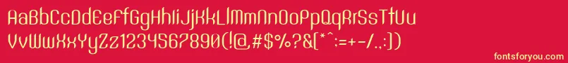 SntAnouvongRegular Font – Yellow Fonts on Red Background