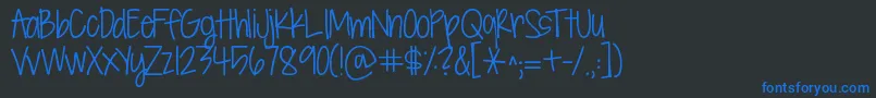 Kgsevensixteen Font – Blue Fonts on Black Background