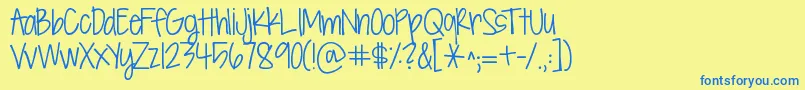 Kgsevensixteen Font – Blue Fonts on Yellow Background