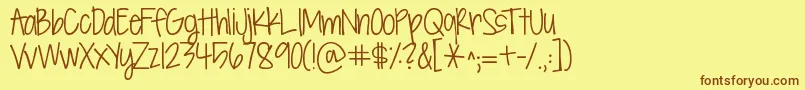 Kgsevensixteen Font – Brown Fonts on Yellow Background