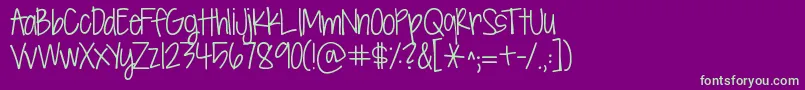 Kgsevensixteen Font – Green Fonts on Purple Background