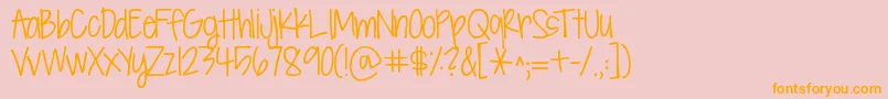 Kgsevensixteen Font – Orange Fonts on Pink Background