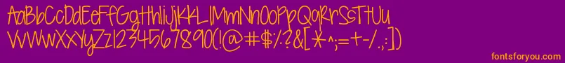 Kgsevensixteen Font – Orange Fonts on Purple Background