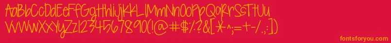 Шрифт Kgsevensixteen – оранжевые шрифты на красном фоне