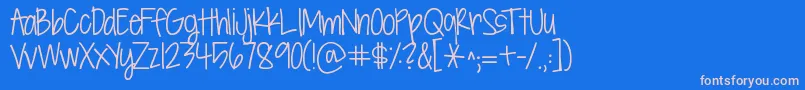 Kgsevensixteen Font – Pink Fonts on Blue Background