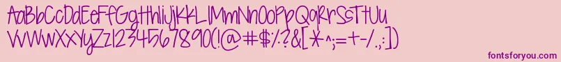 Kgsevensixteen Font – Purple Fonts on Pink Background