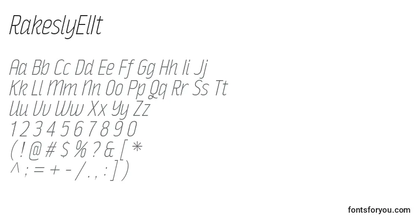RakeslyElIt Font – alphabet, numbers, special characters