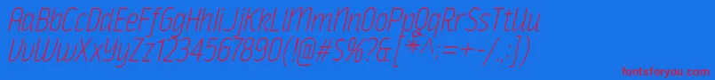 RakeslyElIt Font – Red Fonts on Blue Background