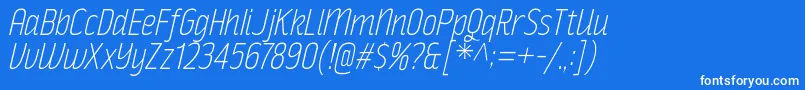 フォントRakeslyElIt – 青い背景に白い文字