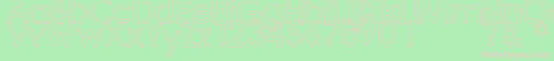 フォントDjbHandPennedFont – 緑の背景にピンクのフォント