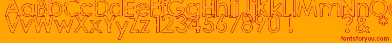 DjbHandPennedFont-Schriftart – Rote Schriften auf orangefarbenem Hintergrund