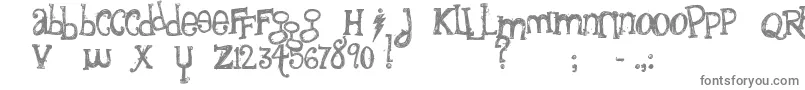 フォントTheQuietScream – 白い背景に灰色の文字