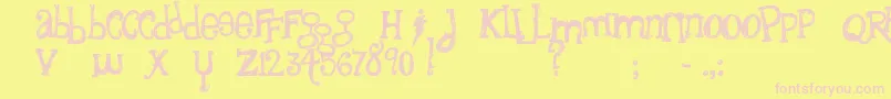 TheQuietScream Font – Pink Fonts on Yellow Background