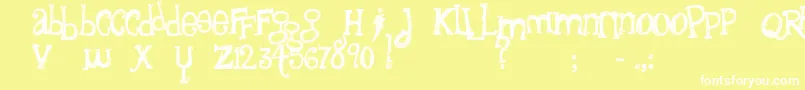 TheQuietScream Font – White Fonts on Yellow Background