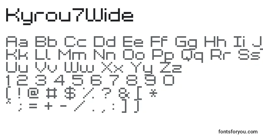 A fonte Kyrou7Wide – alfabeto, números, caracteres especiais