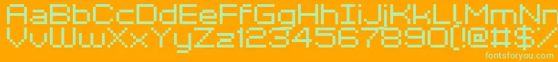 Kyrou7Wide Font – Green Fonts on Orange Background
