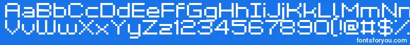 Kyrou7Wide Font – White Fonts on Blue Background