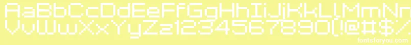 Kyrou7Wide Font – White Fonts on Yellow Background