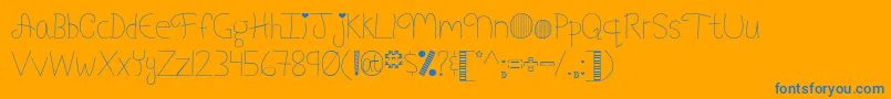 MyFontAddictionByMistisFonts Font – Blue Fonts on Orange Background