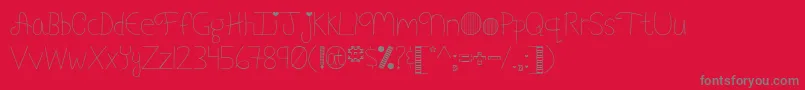 MyFontAddictionByMistisFonts-Schriftart – Graue Schriften auf rotem Hintergrund