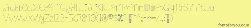 MyFontAddictionByMistisFonts Font – Gray Fonts on Yellow Background