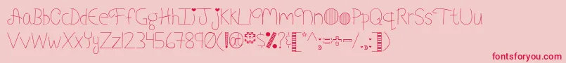 MyFontAddictionByMistisFonts Font – Red Fonts on Pink Background
