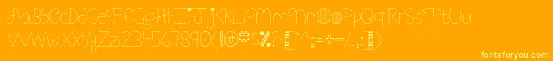 MyFontAddictionByMistisFonts-Schriftart – Gelbe Schriften auf orangefarbenem Hintergrund