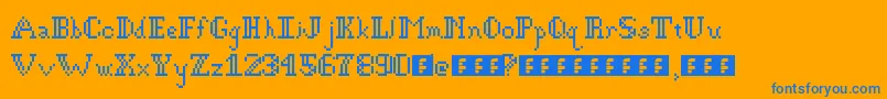 GothicPixel Font – Blue Fonts on Orange Background