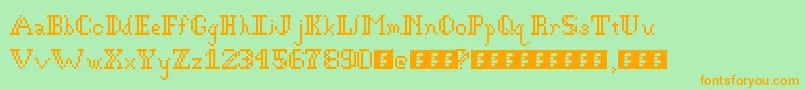 GothicPixel Font – Orange Fonts on Green Background