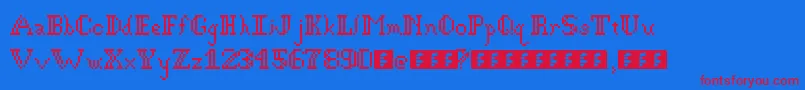 GothicPixel Font – Red Fonts on Blue Background