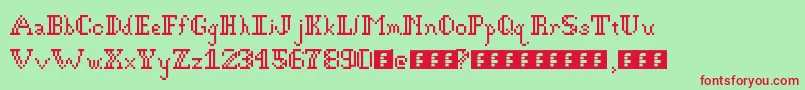 GothicPixel Font – Red Fonts on Green Background