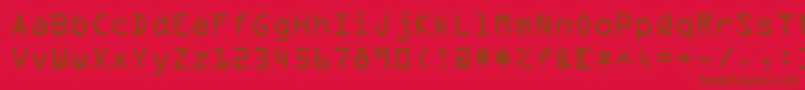 フォントOcrAExtended – 赤い背景に茶色の文字