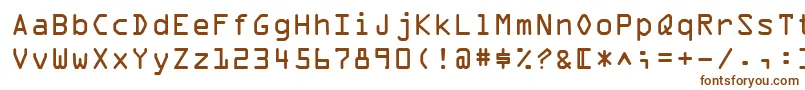 OcrAExtended-fontti – ruskeat fontit valkoisella taustalla