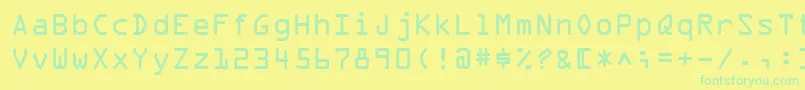 OcrAExtended Font – Green Fonts on Yellow Background