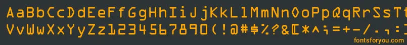 フォントOcrAExtended – 黒い背景にオレンジの文字