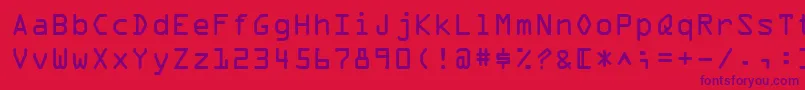 OcrAExtended Font – Purple Fonts on Red Background