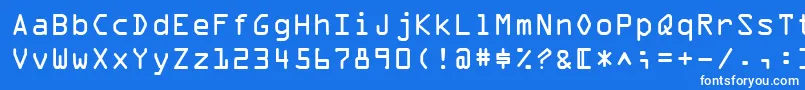 フォントOcrAExtended – 青い背景に白い文字