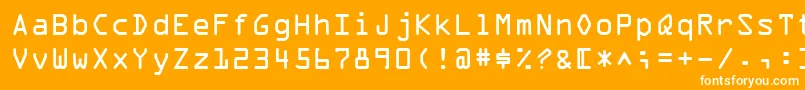 フォントOcrAExtended – オレンジの背景に白い文字