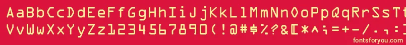 フォントOcrAExtended – 黄色の文字、赤い背景