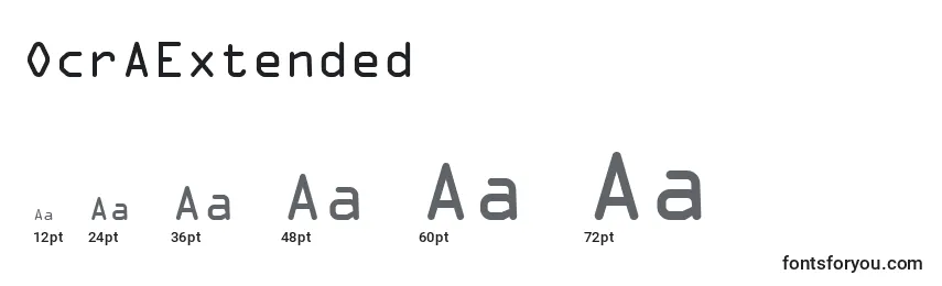 OcrAExtended Font Sizes