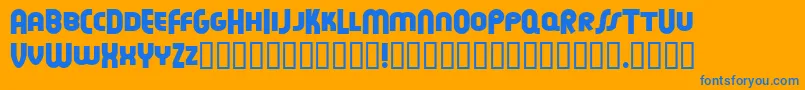 Feuen Font – Blue Fonts on Orange Background