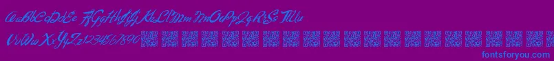 Fantasticseasons Font – Blue Fonts on Purple Background