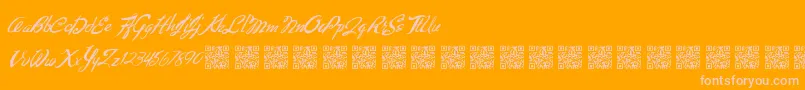 Fantasticseasons-Schriftart – Rosa Schriften auf orangefarbenem Hintergrund