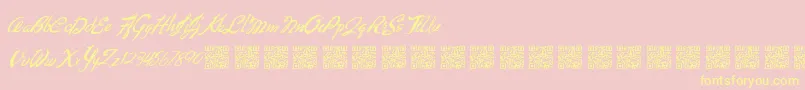 Fantasticseasons-Schriftart – Gelbe Schriften auf rosa Hintergrund