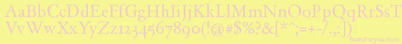 Dayrom Font – Pink Fonts on Yellow Background